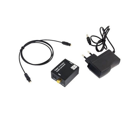Konwerter Audio DAC Coax/Toslink do 2xRCA USB - Łącznik Cyfrowo-Analogowy do Kina Domowego